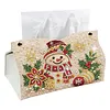 Kit de peinture de perles de No&euml;l et diamants en forme sp&eacute;ciale de forme PU bo&icirc;te de mouchoirs