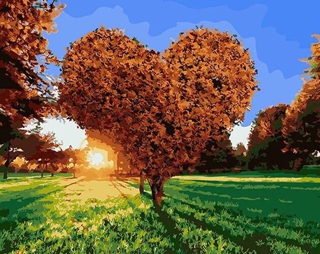 

Autumn Heart Tree – Paint By Numbers - 40*50CM, 501 Original