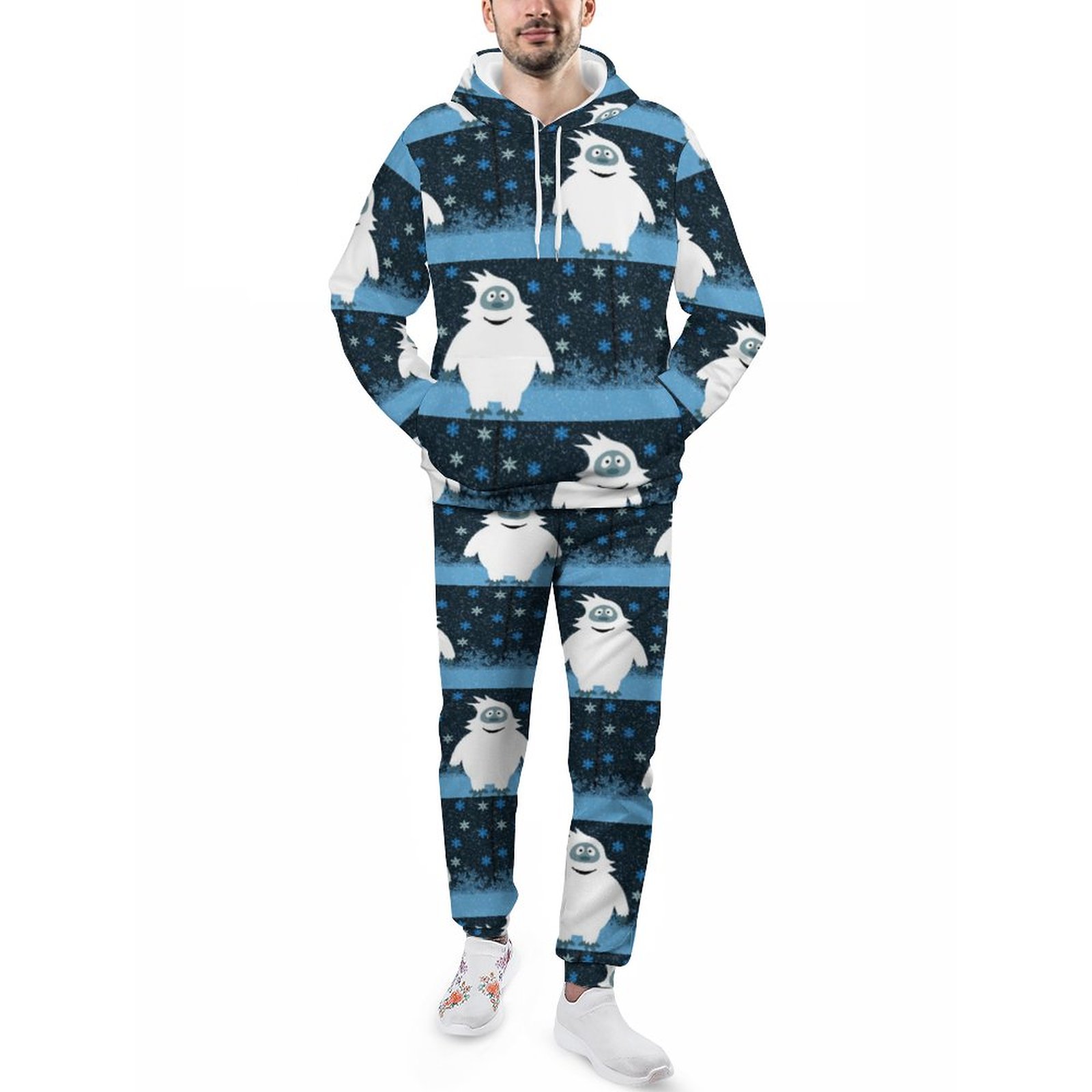 Funny Snowie The Abominable Snowman Men's Tracksuit 2 Piece Hoodie Sweatsuit Sets Casual Jogging Athletic Suits