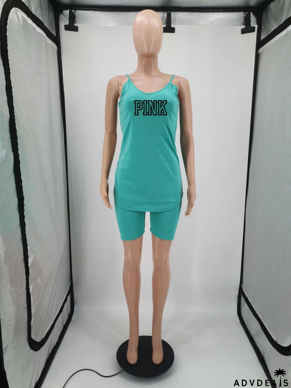 Women Summer Print Tank Top and Shorts Two-Piece Set