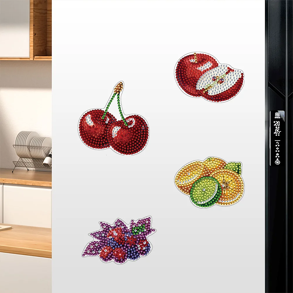 12Pcs Diamond Art Magnets Fridge Sticker Set for Adults Beginners (CN562 Fruit)