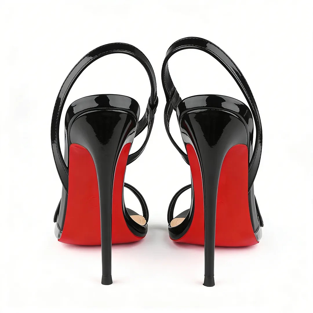 120mm/4.72 inch Spotlight Wavy Straps Sandals Red Bottom Stilettos