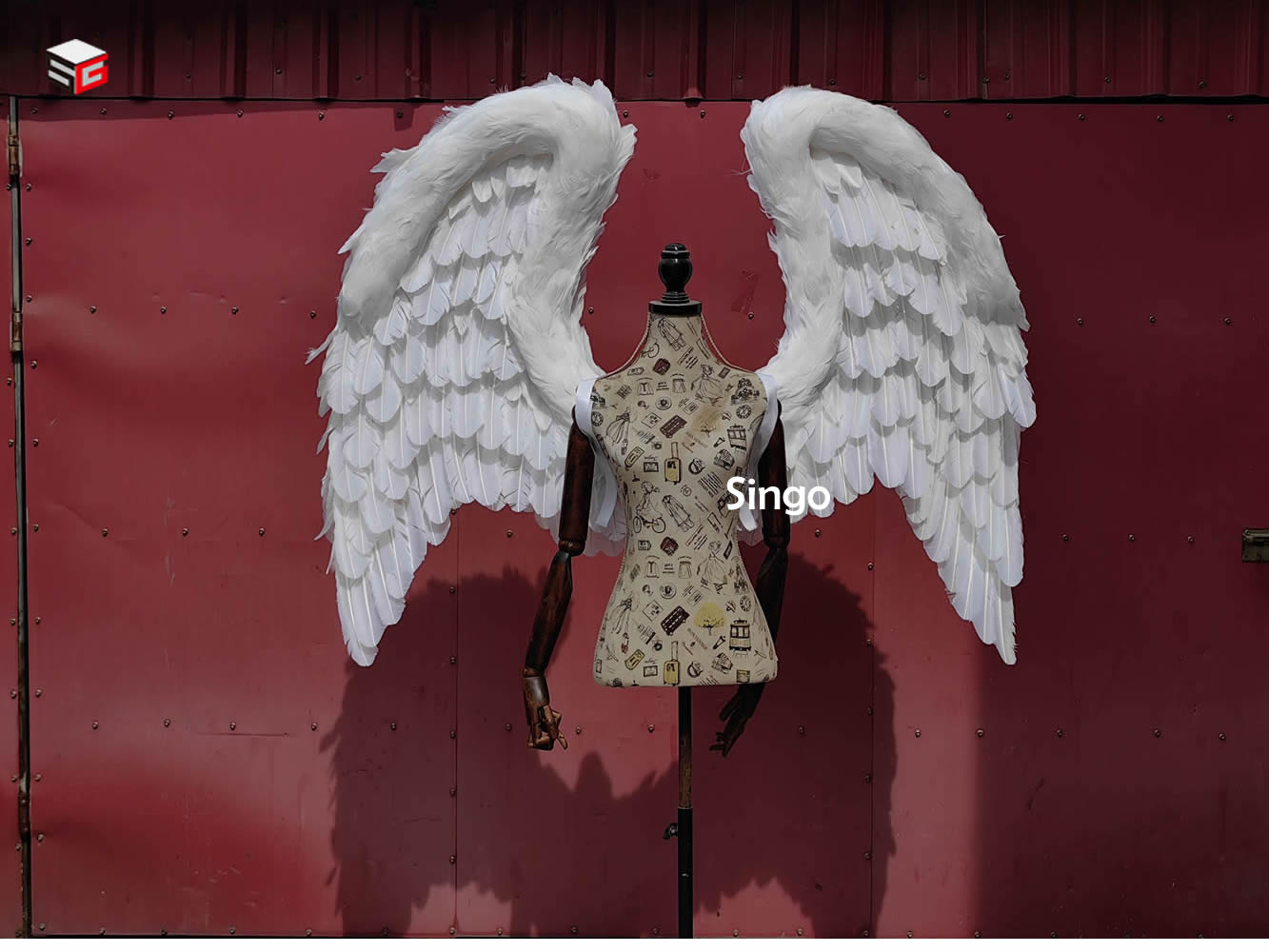 VCshoes Adult White Bendable Simulated Feather Angel Wings Shoot Accessories Creative Studio Novel Wedding Party Decorations