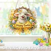 Diamond Painting Acrylic Single Side Drill Easter Sheep Pendant Charms Kits for Adults Home Window Decor