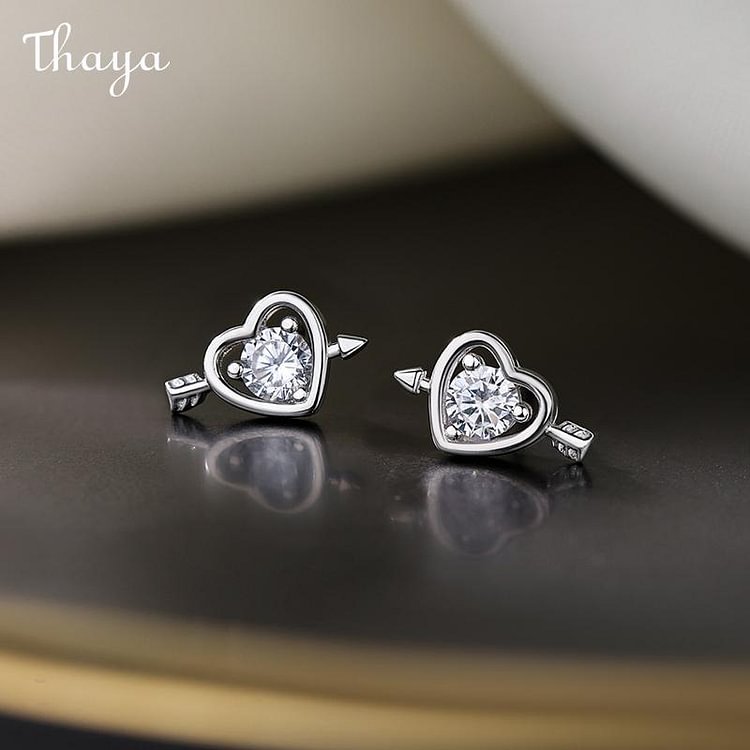 Thaya 925 Silver Heart Stud Earrings