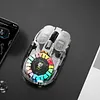 Reactor Bluetooth Transparent Rechargeable Dual - Mode RGB Ergonomic Bluetooth Mouse