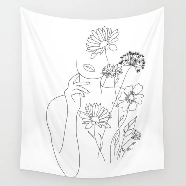 

Wall Tapestry - Woman Flower-150*130cm, 501 Original