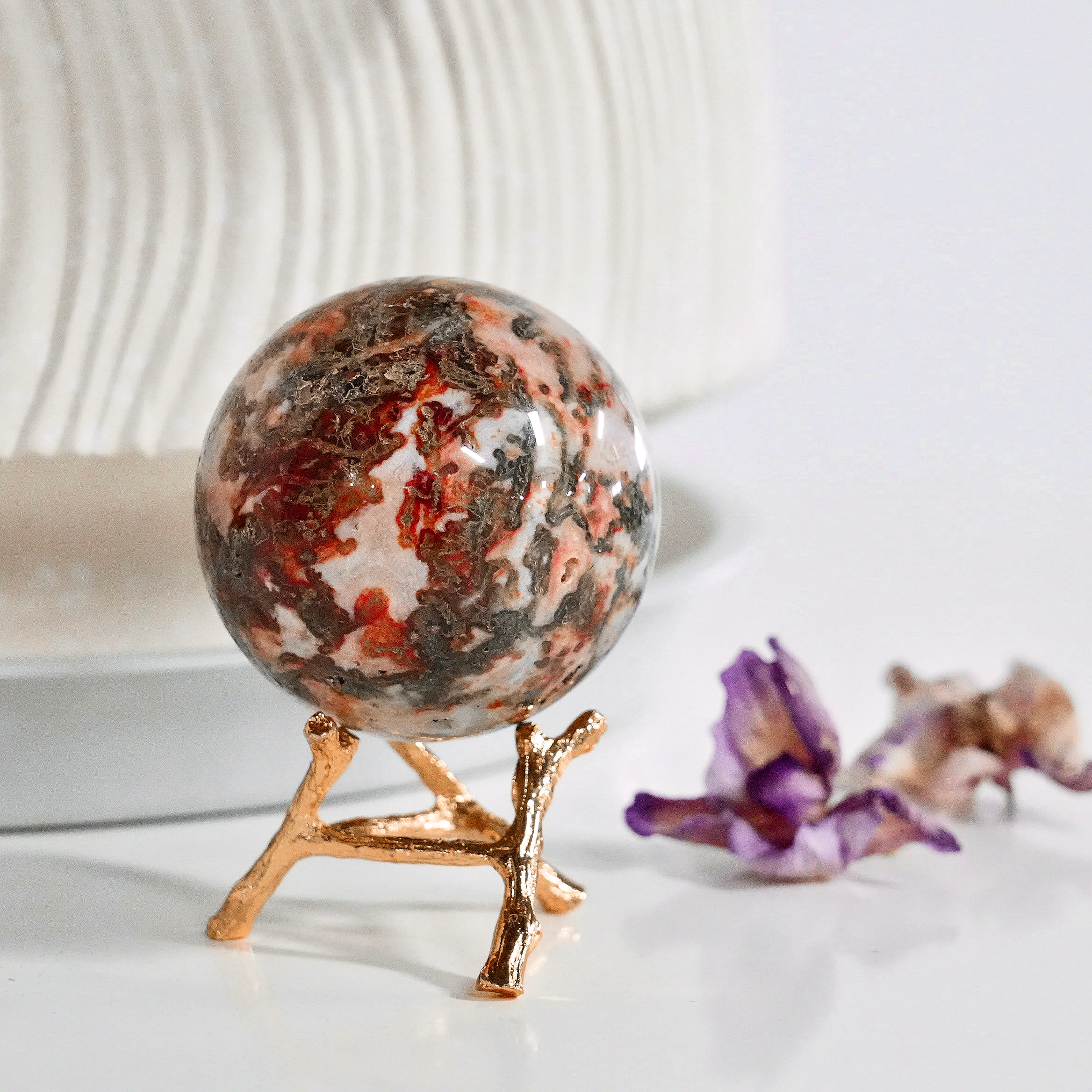 Red Moss Agate Sphere