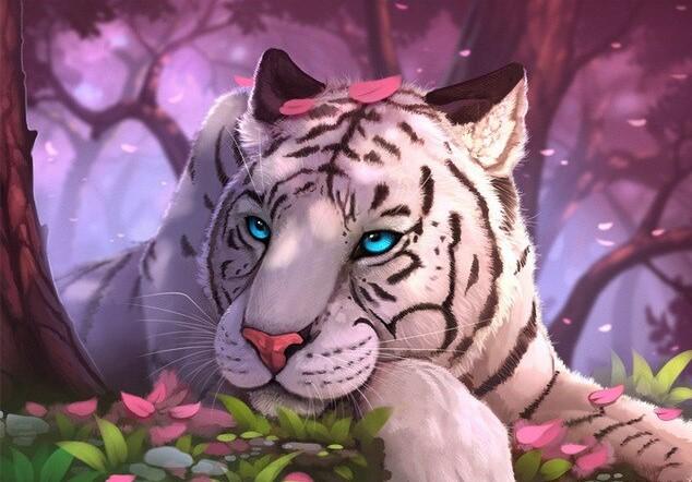 

Fantasy White Tiger – Paint By Numbers - 40*50CM, 501 Original