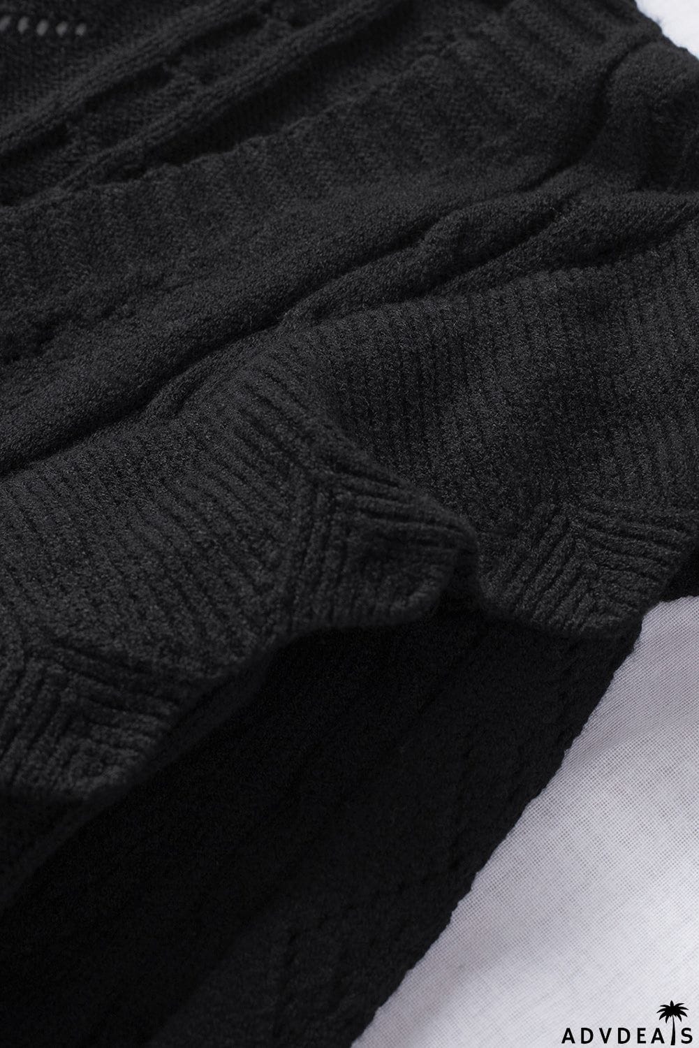 Ruffled Buttoned Open Front Knitted Sweater