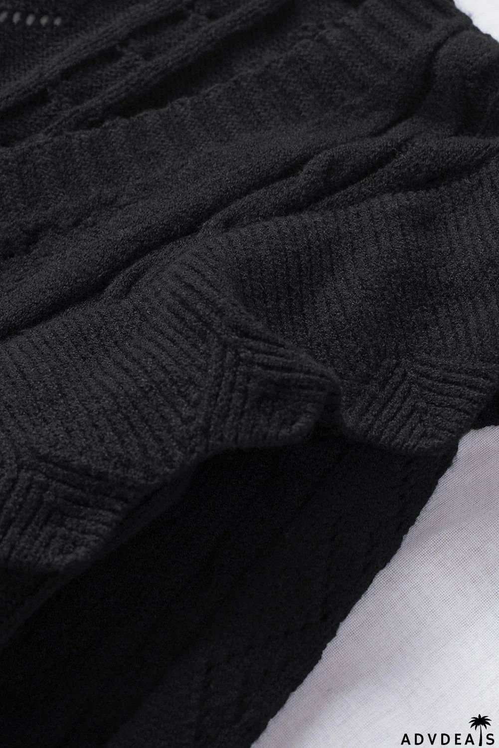 Ruffled Buttoned Open Front Knitted Sweater