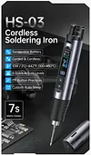 FNIRSI HS-03 Cordless Upgraded Soldering Iron 10W 100-450&deg;C Swappable 2600mAh Battery Type-C 0.96" IPS Screen 1&deg;F Step Adjustment F210 Tips 7s Heat Up 