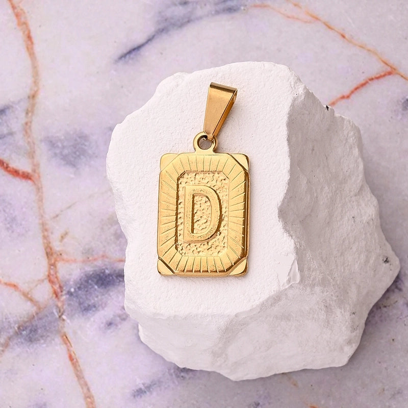 1 Pc/Package 27x17mm 10x5mm 304 Stainless Steel 18K Gold Plated Letter Simple Polished Pendant Jewelry Accessories