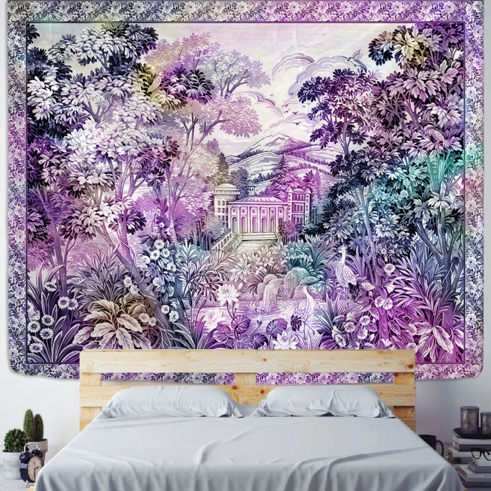 Palm Plant Tapestry Wall Hanging Hippie Bohemian Psychedelic Colorful Art Ins Style TAPIZ Room Home Decor