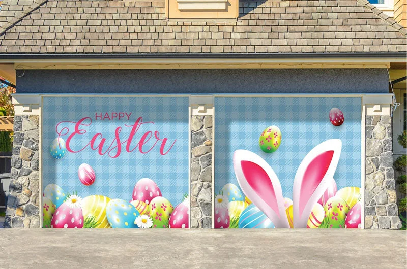 Happy Easter Bunny Ears 2-Piece Door Mural Set