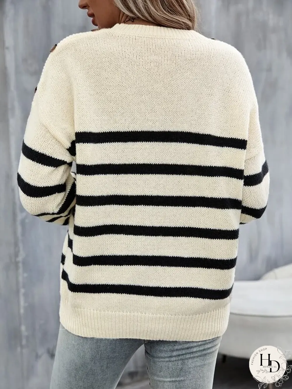 Striped Casual Crew Neck Sweater