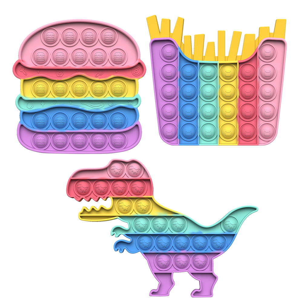 

Macaron Silicone Push Bubble Fingertip Toy Anti-Stress Decompression Crafts, French fries, 501 Original