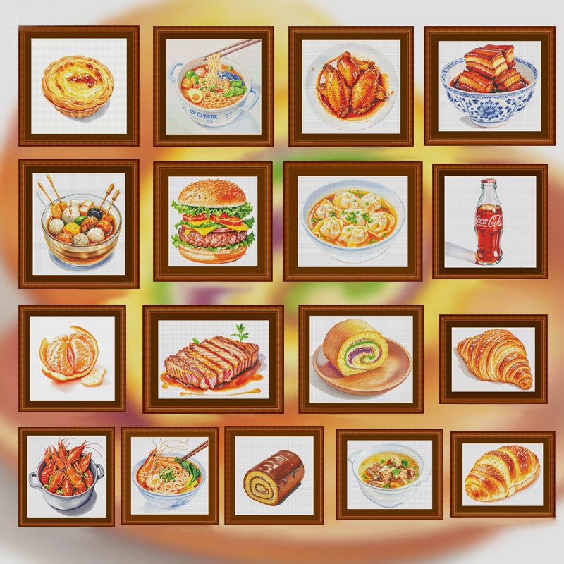【Fairy Brand】Food Series 14CT Pre-stamped Canvas(50*50cm) Egyptian Cotton Cross Stitch