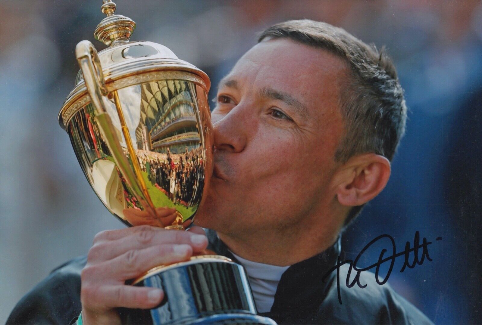 FRANKIE DETTORI HAND SIGNED 12X8 Photo Poster painting STRADIVARIUS HORSE RACING AUTOGRAPH 1