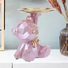 Bear Storage Tray Bear Tray Statue Decorative Jewelry Candy Tray for Home Office