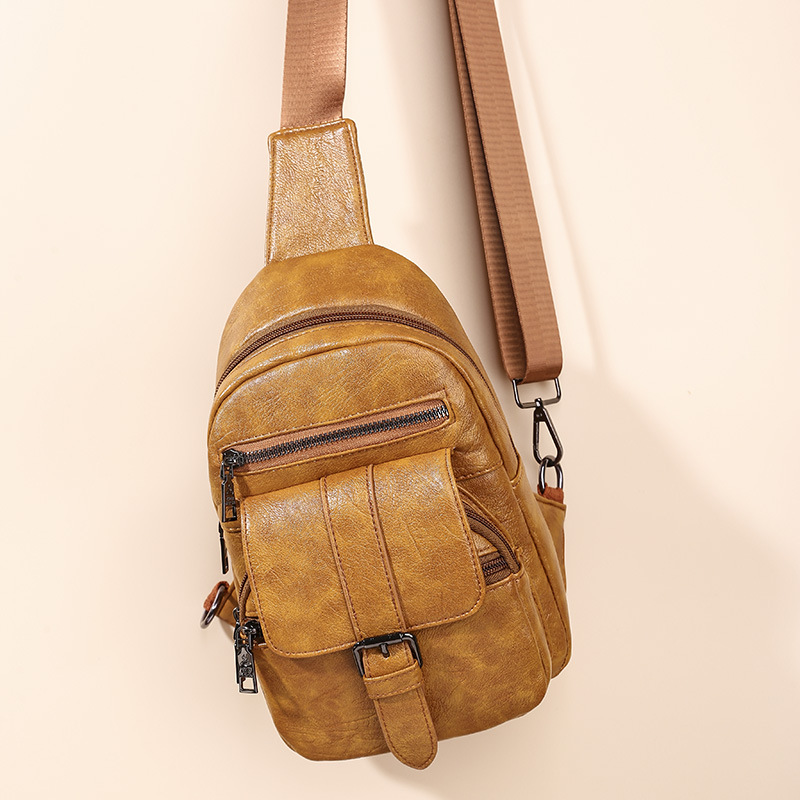 Ladies Shoulder Bag Fashion Retro Solid Color Crossbody Bag