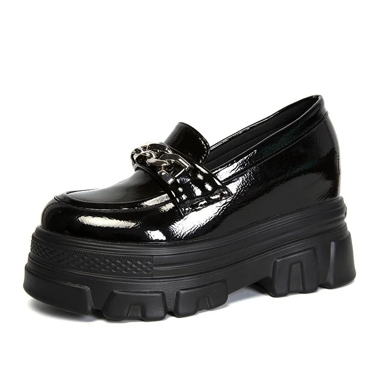 Tanguoant Tanguoant Women's Shoes Spring 2023 New Korean Version Of Thick Platform Wedge Small Leather Shoes British Wind Small Single Shoes Women
