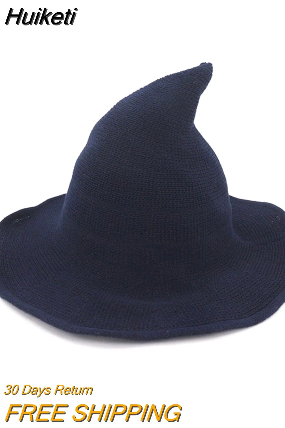Huiketi Costumes Accessories Women Modern Witch Hat Pointed Caps Made From High Quality Wool Party Club Witches Hats 6 Colors