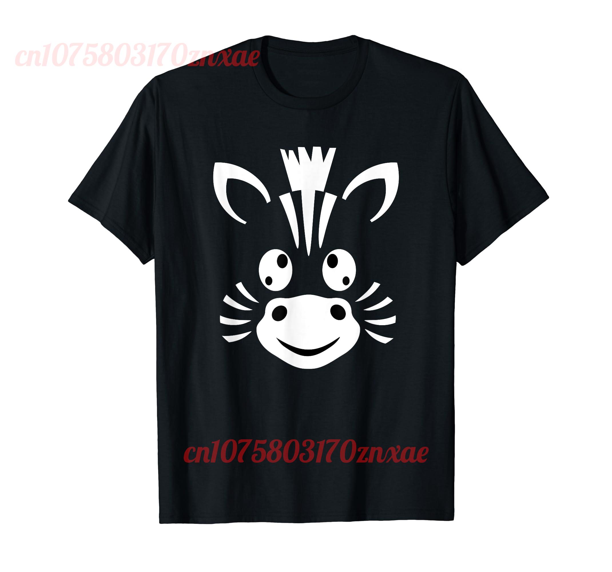 Cotton Tshirt 100% Cotton Zebra Face Lazy DIY Easy Halloween Funny Animal Face Costume T-Shirt MEN WOMEN UNISEX T Shirts Size S-6XL t -shirt Tee