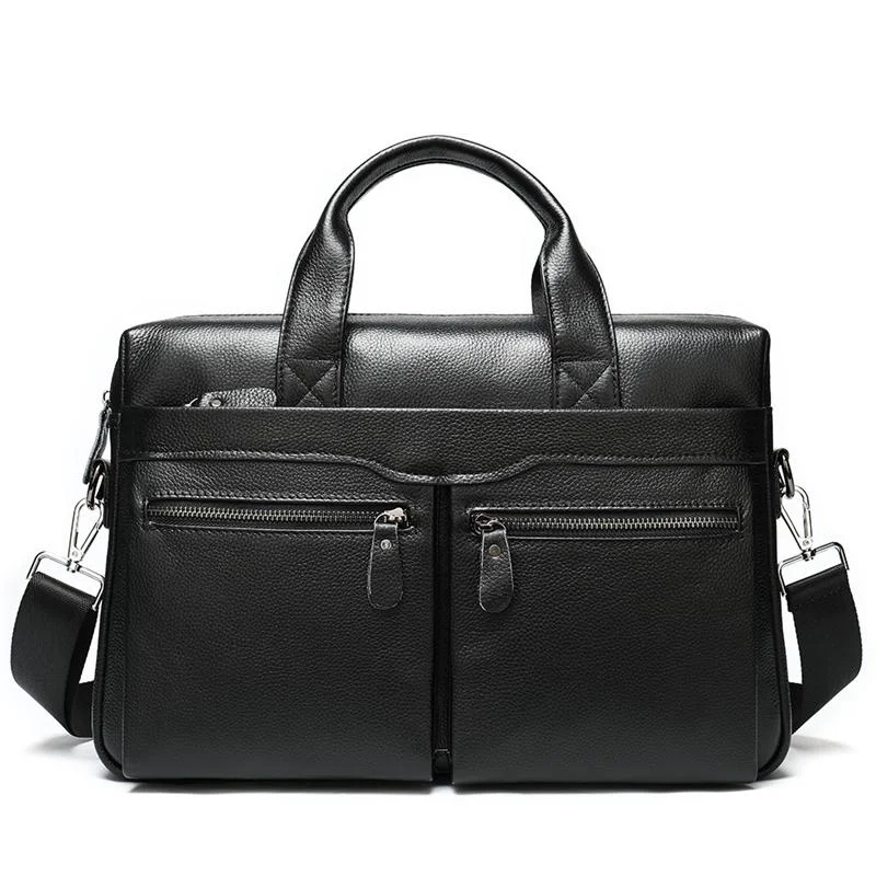 Business Fashion 14 Inch Laptop Briefcase Soft Leather Handbags