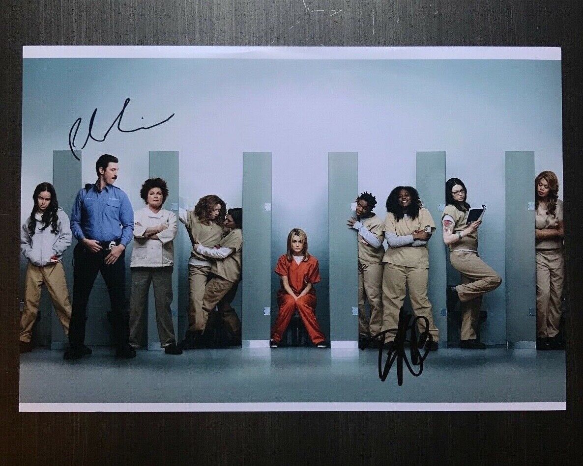 * ORANGE IS THE NEW BLACK * signed 12x18 Photo Poster painting * DANIELLE BROOKS & SCHREIBER * 2