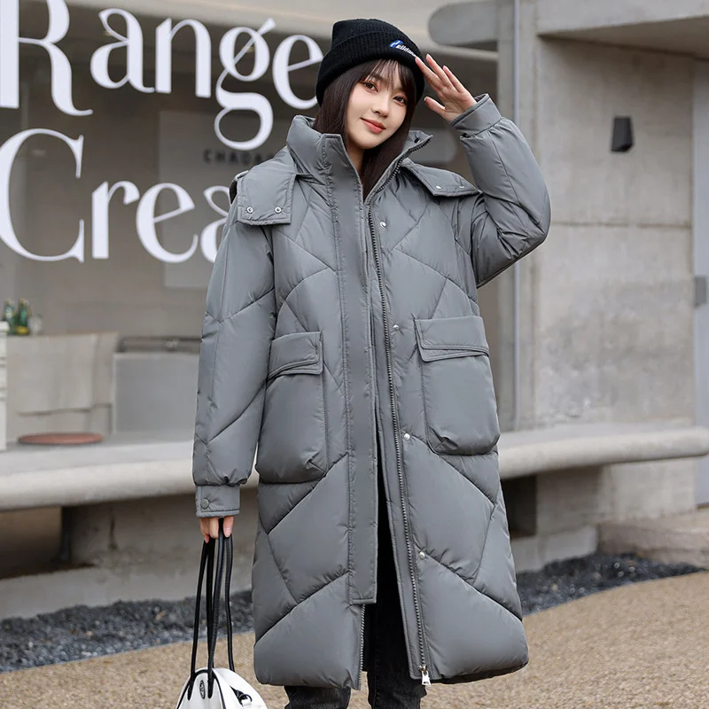 Toloer Winter Cotton-Padded Clothes Women 2023 New Korean Version Down Cotton Clothes Women Over The Knee Long Thick Plus Plus Size Coat Fashion Cotton-Padded Jacket-Outfit Ideas