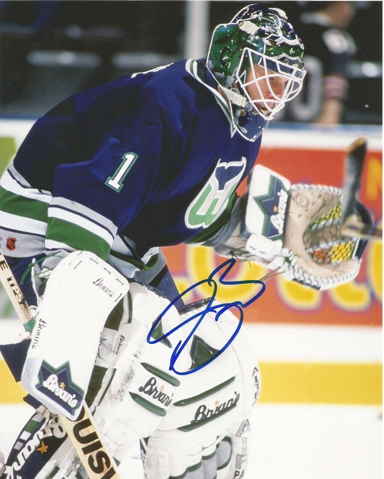 SEAN BURKE SIGNED HARTFORD WHALERS 8x10 Photo Poster painting w/COA