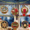 6pcs/set DIY Diamond Special Shape Pearl Art Hanging Wooden Christmas Tree Ornament Kit