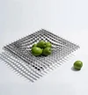 Gravity - Metal Grid Recessed Fruit Tray Simple Abstract Art Stainless Steel Fruit Tray Living Room Coffee Table Storage Tray Soft Decoration Ornaments