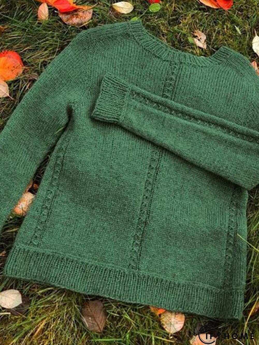 Casual Long Sleeve Tunic Sweater Knit Jumper | IFYHOME