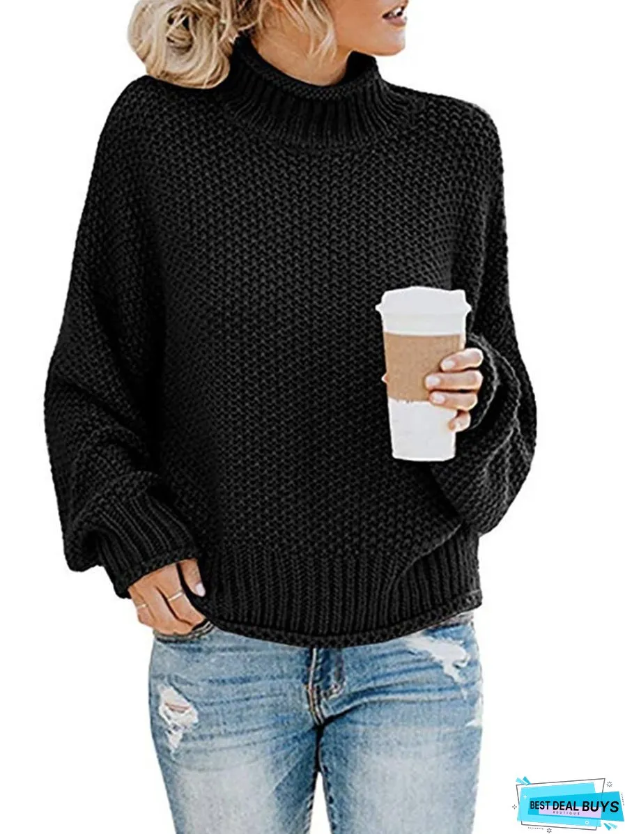 Turtleneck Dropped Shoulder Sweater
