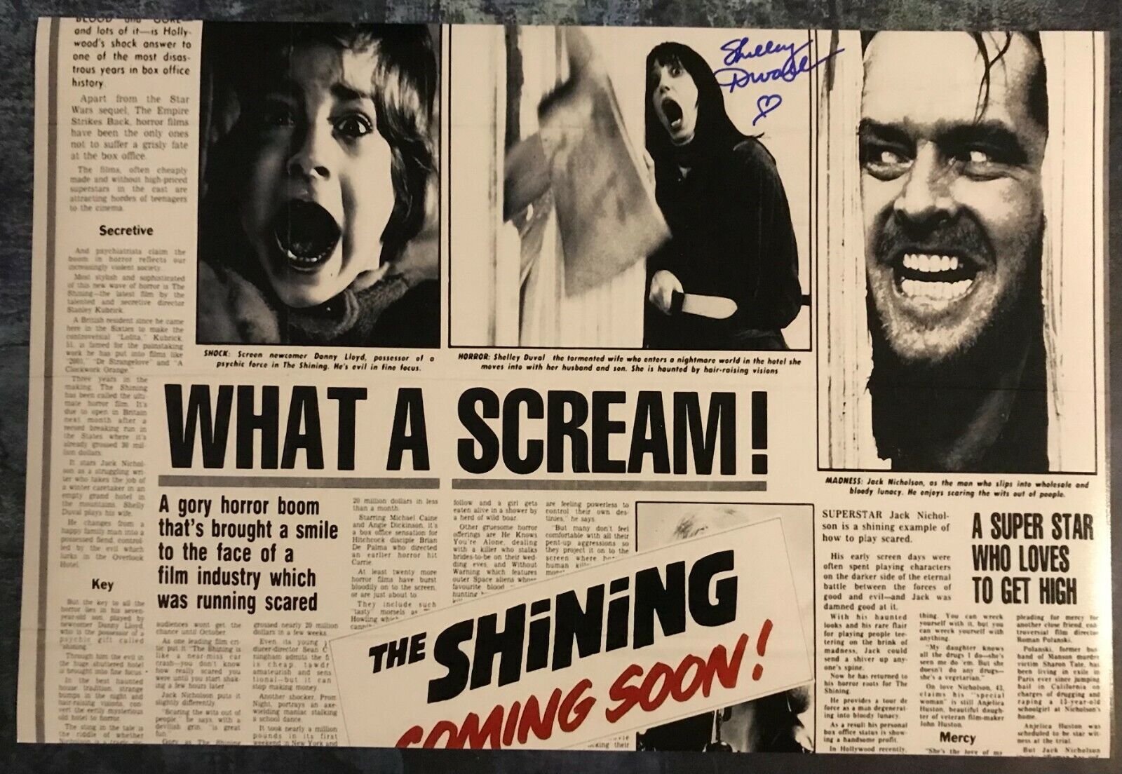 GFA The Shining '80 Movie * SHELLEY DUVALL * Signed 12x18 Photo Poster painting PROOF S1 COA