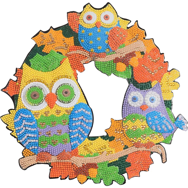 DIY Diamond Painting Wreath - Owl