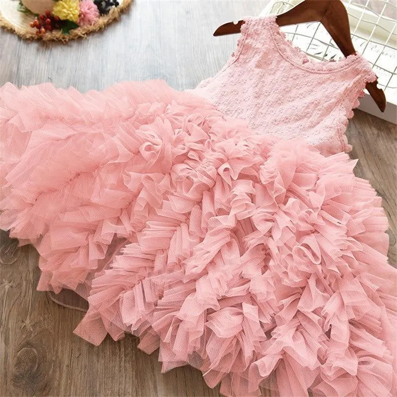 Summer Girl Clothes Kids Dresses For Girls Lace Flower Dress Baby Girl Party Wedding Dress Children Girl Princess Dress 3 8Y