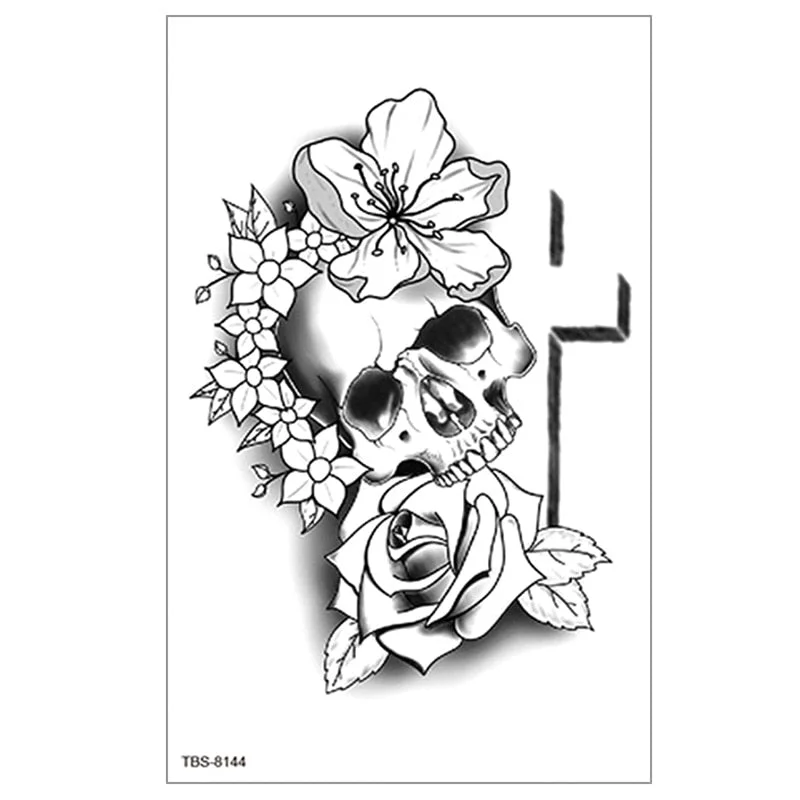 Fake temporary tattoo stickers Violet flowers rose arm shoulder tattoo Sticker Chest waterproof lady women big on body leg men