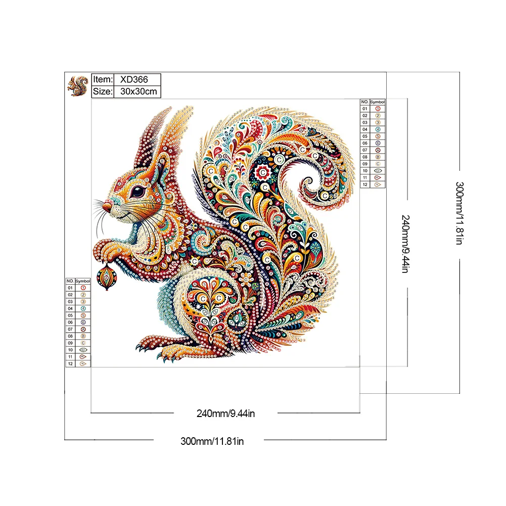 Diamond Painting - Partial Special Shaped Drill - Gorgeous Squirrel(Canvas|30*30cm)