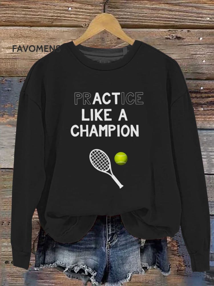 Tennis Sport Practical Like A Champion Casual Sweatshirt Multicolor / S