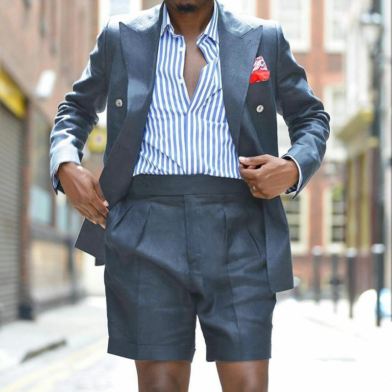 Fashion Blazer And Shorts Two Piece Set