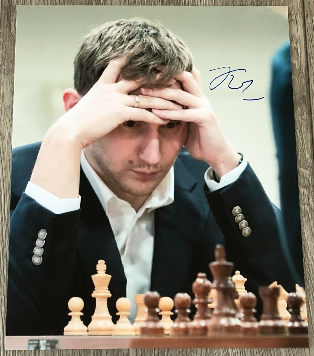 CHESS GRANDMASTER SERGEY KARJAKIN SIGNED AUTOGRAPH 8x10 Photo Poster painting F w/EXACT PROOF