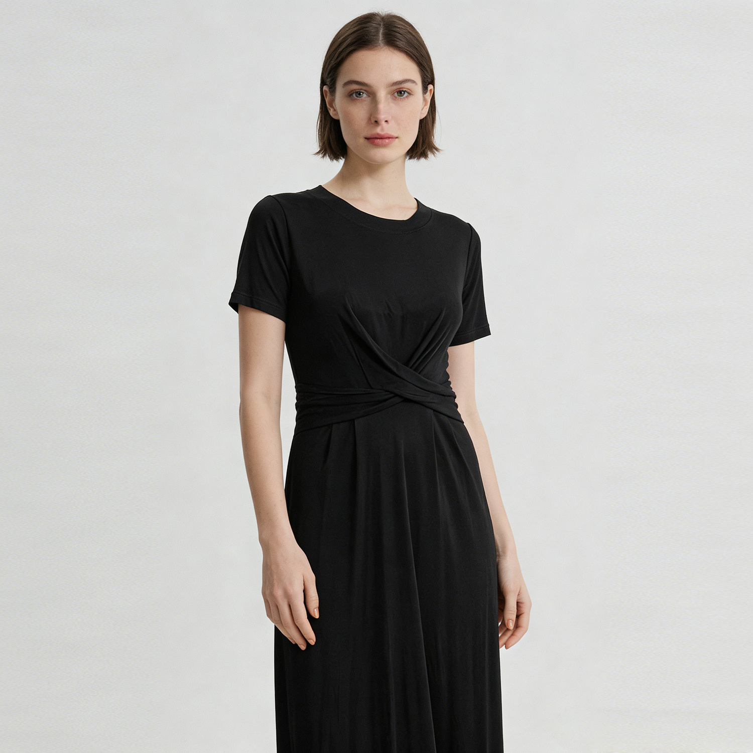 Short Sleeves Silk Wrap Dress REAL SILK LIFE