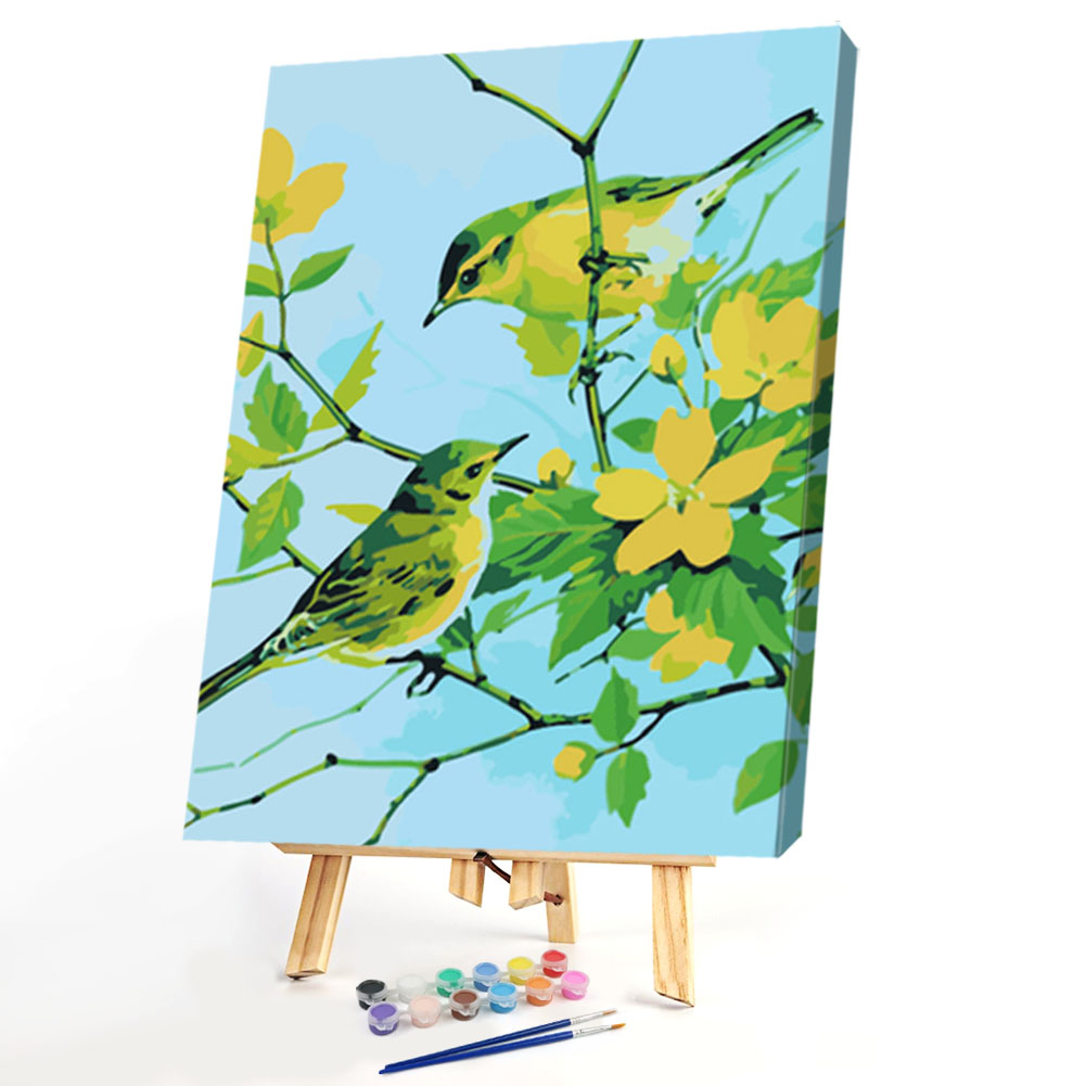 

40*50CM Paint By Numbers-Birds on Branch, 501 Original