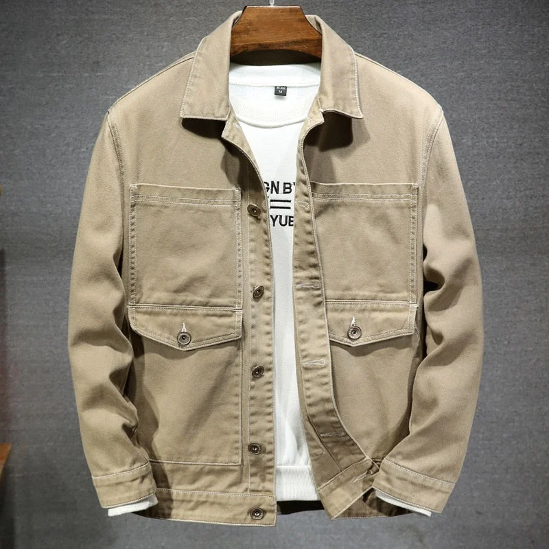 Inongge Fall  Men's Denim Jacket Cotton Fashion Slim Men's Denim Jacket Large Size 6xl 7xl