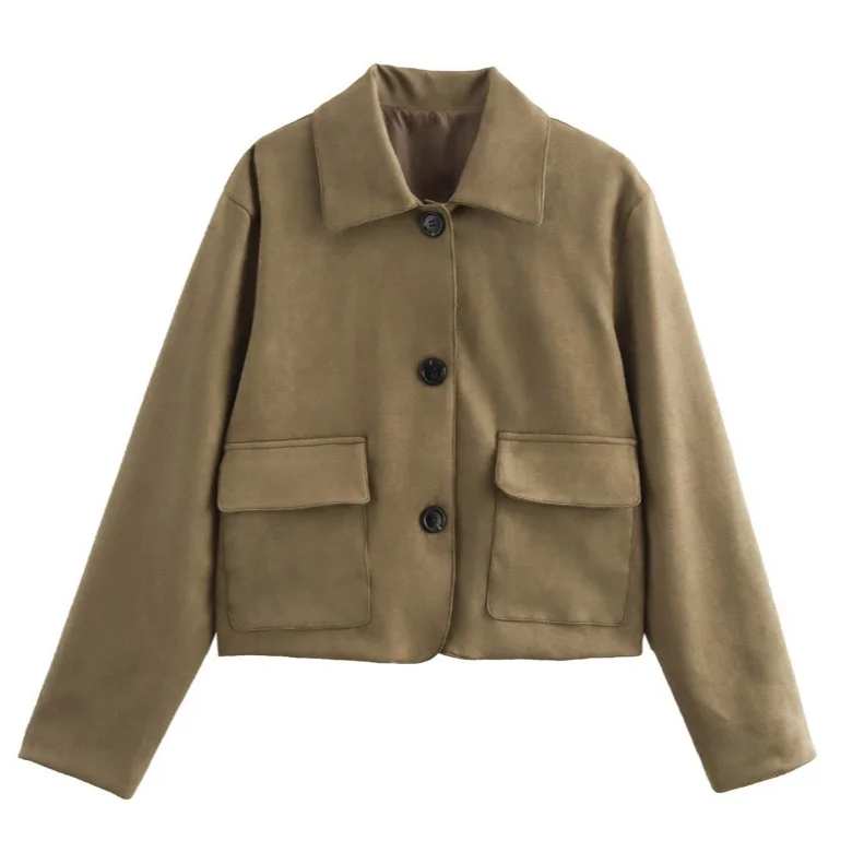 Nigikala Nigikala Women's Clothing Explosion Fashion With Old Money Velvet Leather Short Coat