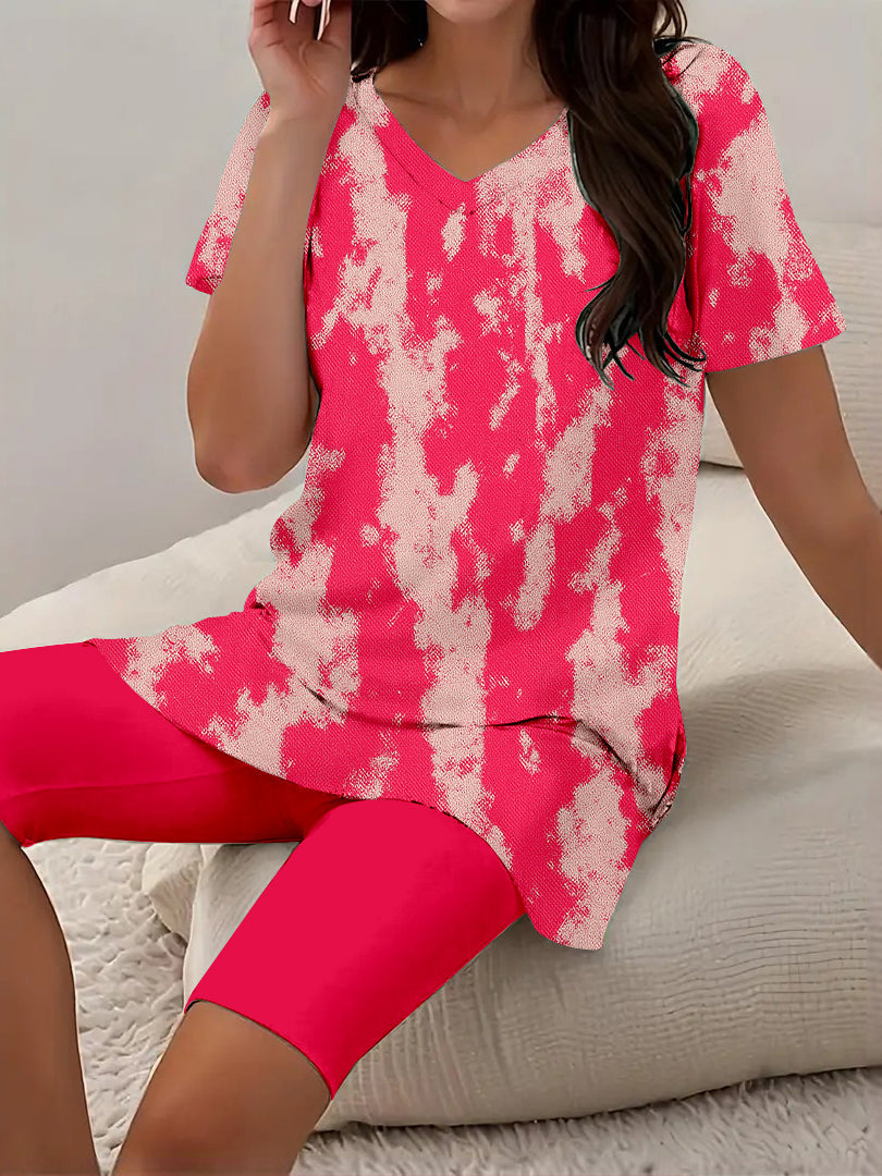 Women Long Sleeve V-neck Graphic Floral Printed Top