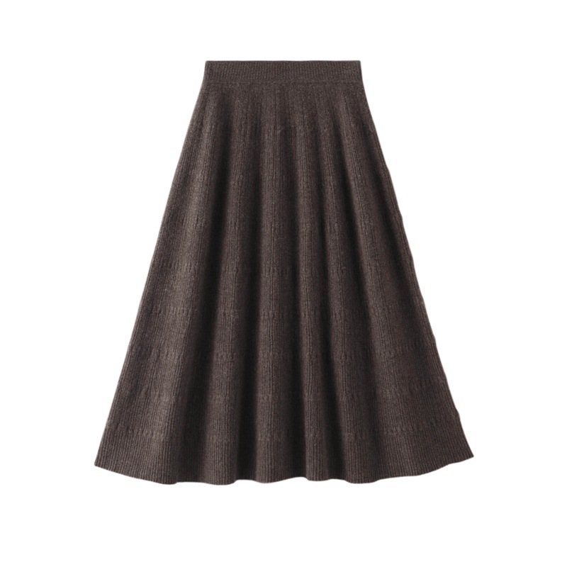 Jacquard Cashmere Midi Skirt REAL SILK LIFE